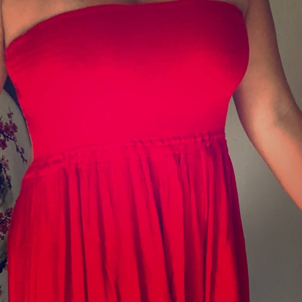 Red maxi dress